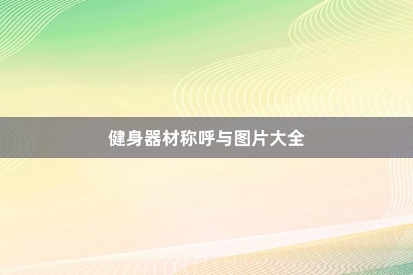 健身器材称呼与图片大全